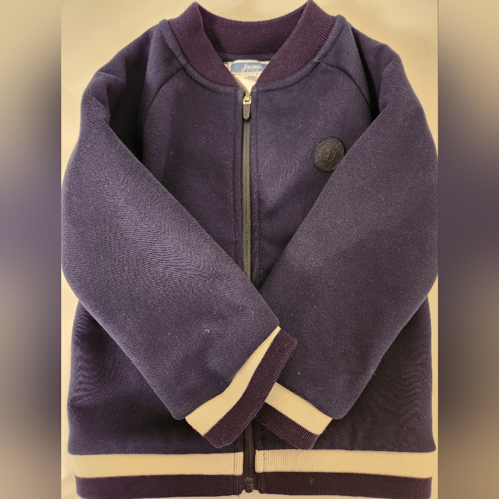 Jacadi Toddler Cotton Zippered Cardigan